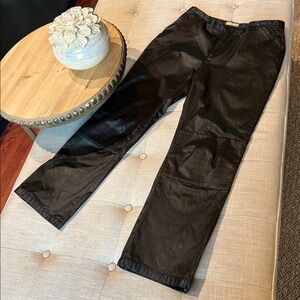 Vintage 1980s RARE Katharine HAMNETT Black Polished Coated Polyamide Ble Trouser